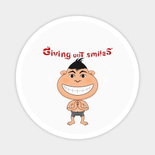 Children giving out smiles Magnet